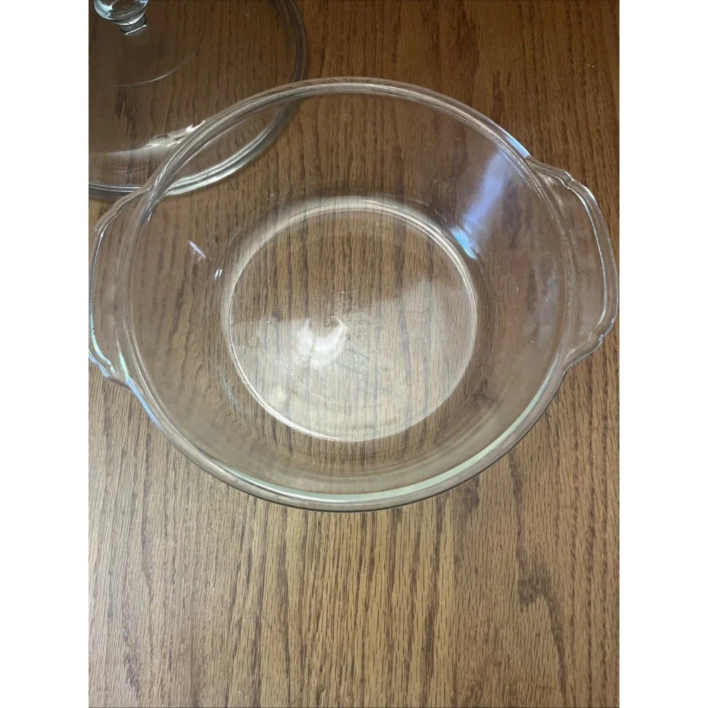 Vintage Fire King Anchor Hocking‎ Clear 2qt Casserole With Lid